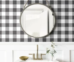 NextWall Picnic Plaid Peel & Stick Wallpaper - Black