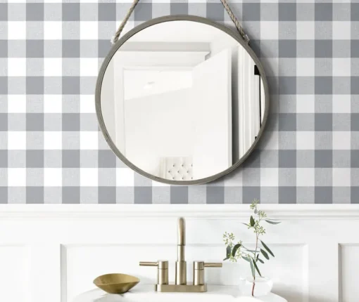 NextWall Picnic Plaid Peel & Stick Wallpaper - Gray