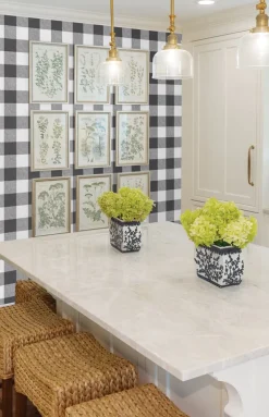 NextWall Picnic Plaid Peel & Stick Wallpaper - Black