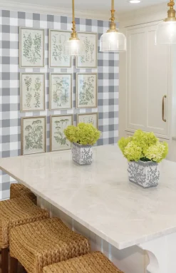 NextWall Picnic Plaid Peel & Stick Wallpaper - Gray