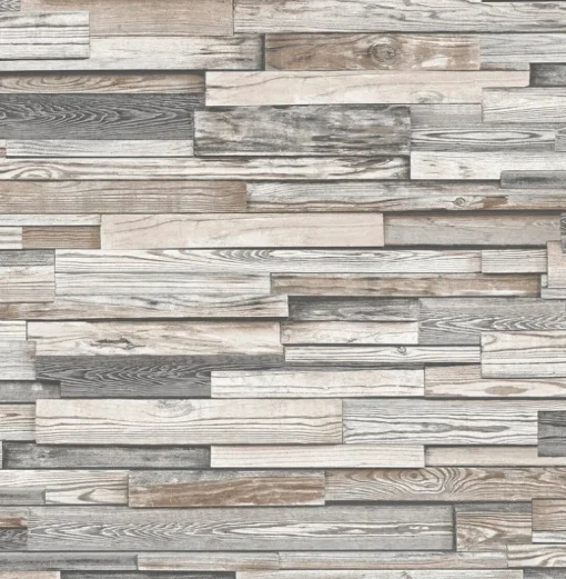 NextWall Reclaimed Wood Plank Peel & Stick Wallpaper - Brown