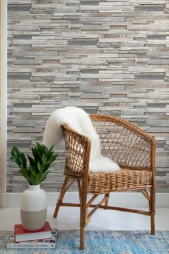 NextWall Reclaimed Wood Plank Peel & Stick Wallpaper - Brown