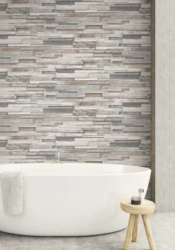 NextWall Reclaimed Wood Plank Peel & Stick Wallpaper - Brown