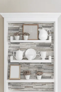 NextWall Reclaimed Wood Plank Peel & Stick Wallpaper - Brown