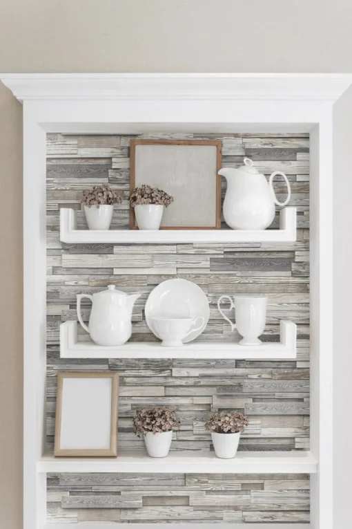 NextWall Reclaimed Wood Plank Peel & Stick Wallpaper - Brown