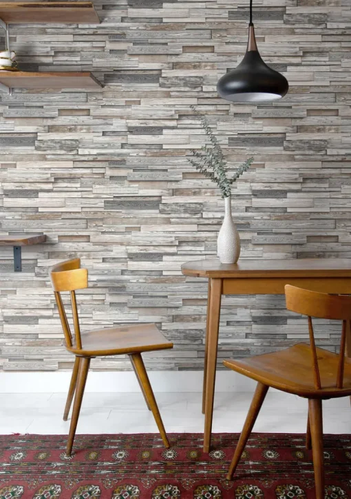 NextWall Reclaimed Wood Plank Peel & Stick Wallpaper - Brown