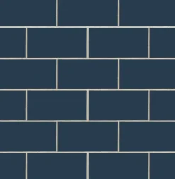 NextWall Retro Subway Tile Peel & Stick Wallpaper - Blue