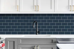 NextWall Retro Subway Tile Peel & Stick Wallpaper - Blue