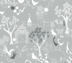 NextWall Rise and Shine Peel & Stick Wallpaper - Gray