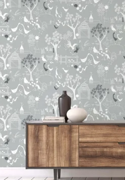 NextWall Rise and Shine Peel & Stick Wallpaper - Gray
