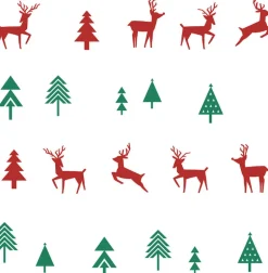 NextWall Run Run Reindeer Holiday Peel & Stick Wallpaper - Red & Green