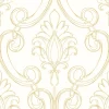 NextWall Sketched Damask Peel & Stick Wallpaper - Gold