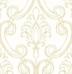 NextWall Sketched Damask Peel & Stick Wallpaper - Gold