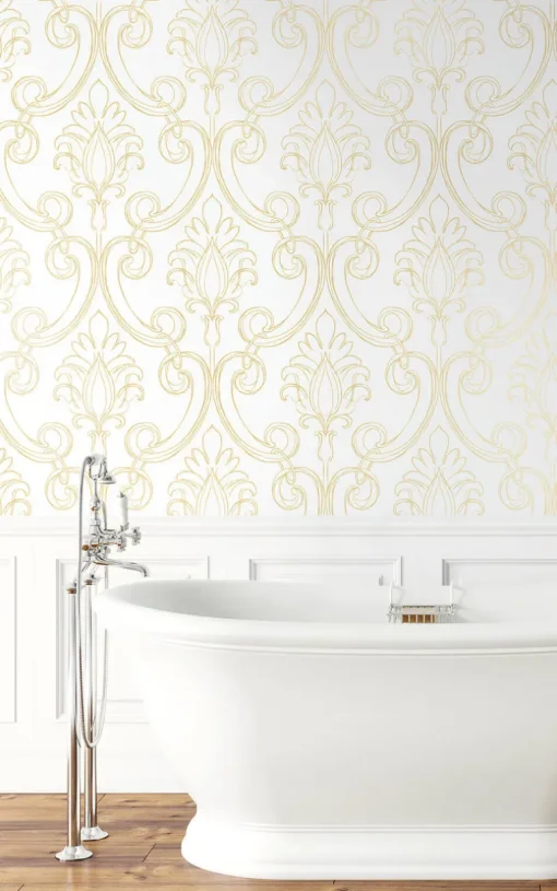 NextWall Sketched Damask Peel & Stick Wallpaper - Gold