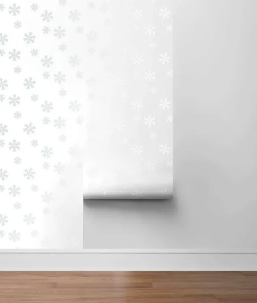 NextWall Snowflakes Holiday Peel & Stick Wallpaper - Metallic Silver