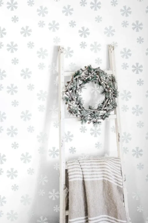 NextWall Snowflakes Holiday Peel & Stick Wallpaper - Metallic Silver
