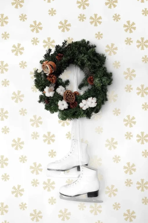 NextWall Snowflakes Holiday Peel & Stick Wallpaper - Metallic Gold