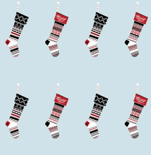 NextWall Stockings Holiday Peel & Stick Wallpaper - Powder Blue
