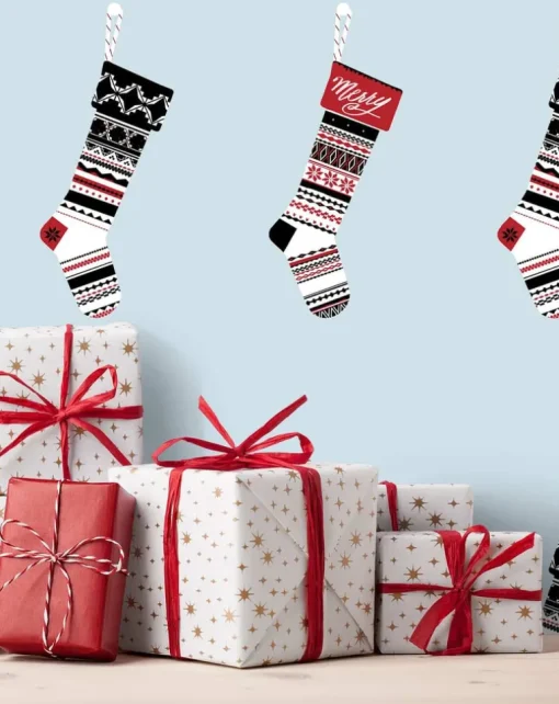 NextWall Stockings Holiday Peel & Stick Wallpaper - Powder Blue