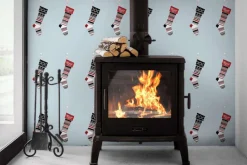 NextWall Stockings Holiday Peel & Stick Wallpaper - Powder Blue