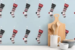 NextWall Stockings Holiday Peel & Stick Wallpaper - Powder Blue