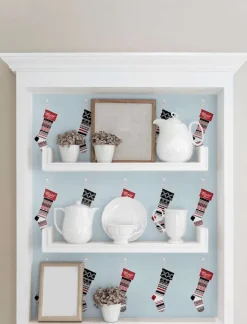 NextWall Stockings Holiday Peel & Stick Wallpaper - Powder Blue