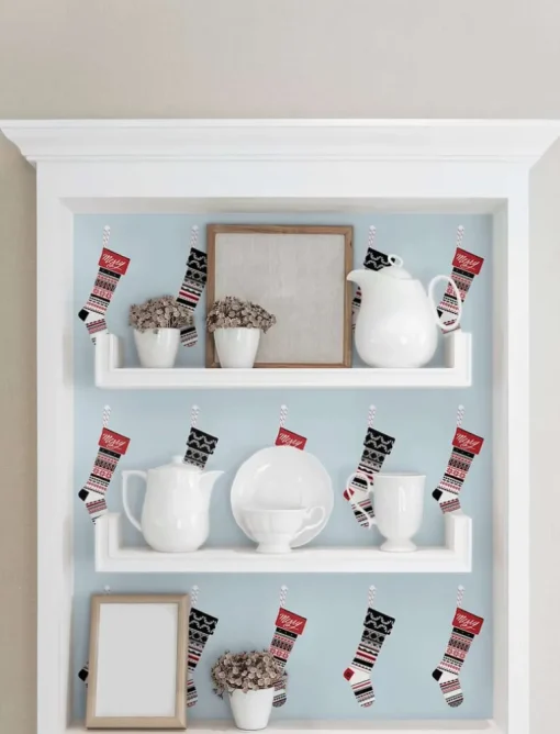 NextWall Stockings Holiday Peel & Stick Wallpaper - Powder Blue