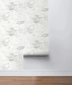 NextWall Stucco Brick Peel & Stick Wallpaper - Gray