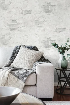 NextWall Stucco Brick Peel & Stick Wallpaper - Gray