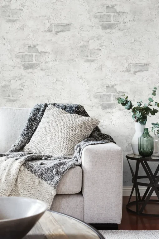 NextWall Stucco Brick Peel & Stick Wallpaper - Gray