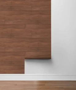 NextWall Teak Planks Peel & Stick Wallpaper - Brown