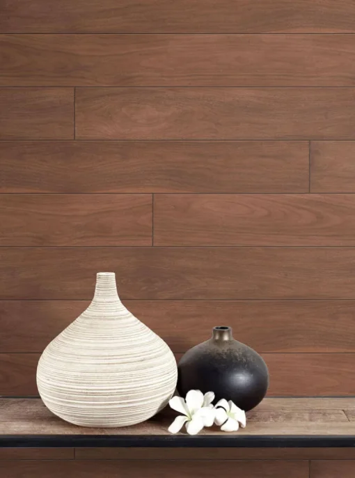 NextWall Teak Planks Peel & Stick Wallpaper - Brown