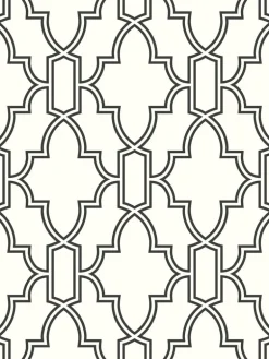 NextWall Tile Trellis Peel & Stick Wallpaper - Black & White