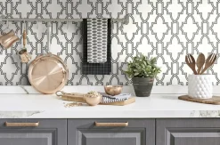 NextWall Tile Trellis Peel & Stick Wallpaper - Black & White