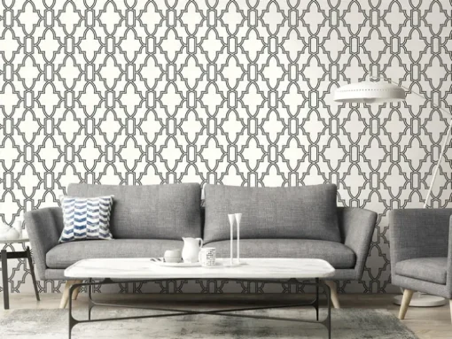 NextWall Tile Trellis Peel & Stick Wallpaper - Black & White