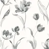 NextWall Tulip Toss Peel & Stick Wallpaper - Black
