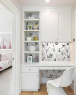NextWall Tulip Toss Peel & Stick Wallpaper - Black