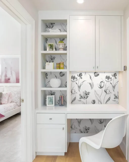 NextWall Tulip Toss Peel & Stick Wallpaper - Black