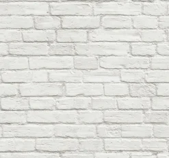 NextWall Vintage Brick Peel & Stick Wallpaper - White
