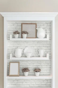NextWall Vintage Brick Peel & Stick Wallpaper - White
