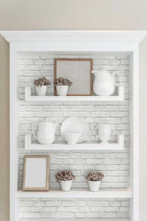 NextWall Vintage Brick Peel & Stick Wallpaper - White