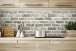 NextWall Washed Brick Peel & Stick Wallpaper - Soft Gray