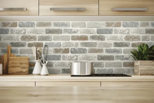 NextWall Washed Brick Peel & Stick Wallpaper - Soft Gray