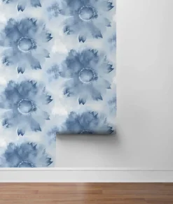 NextWall Watercolor Sunflower Peel & Stick Wallpaper - Blue