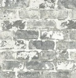 NextWall Weathered Brick Peel & Stick Wallpaper - Gray