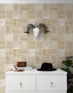 NextWall Wood Block Peel & Stick Wallpaper - Neutrals