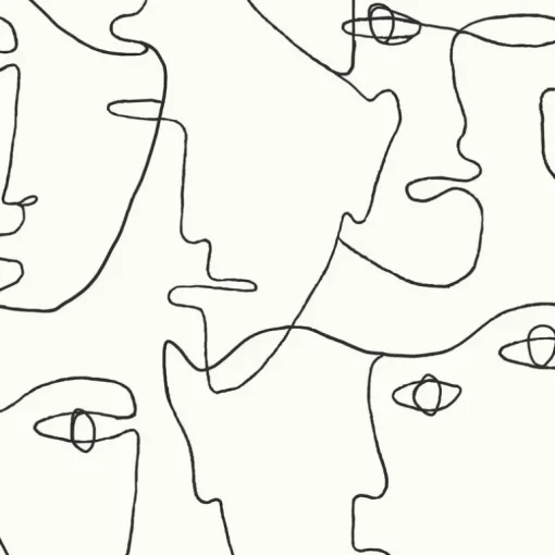 Pablo Portraits Peel & Stick Wallpaper - Black & White