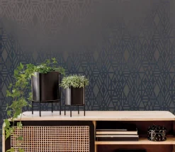 54" inch Stacy Garcia Wrought Iron Wallpaper - Blue