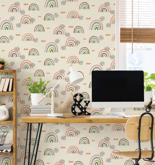 Rainbow's End Peel & Stick Wallpaper - Cream