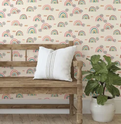 Rainbow's End Peel & Stick Wallpaper - Cream